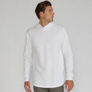 BYLT Thermal Hooded Drop-Cut Long Sleeve White Shirt Men's Size 3X